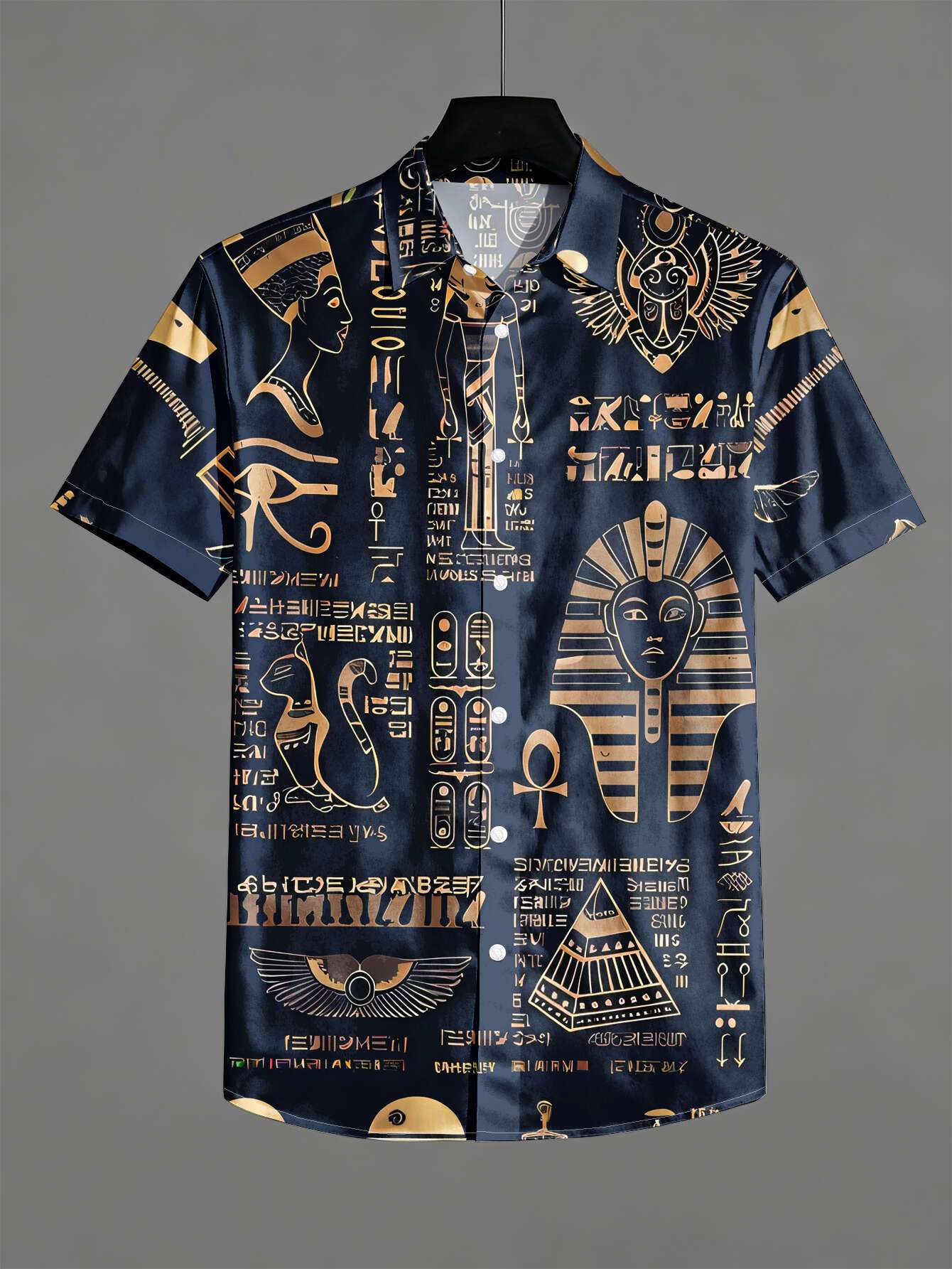 Men Fashion Egypt - Blus Lengan Pendek Unisex Motif Hieroglif
