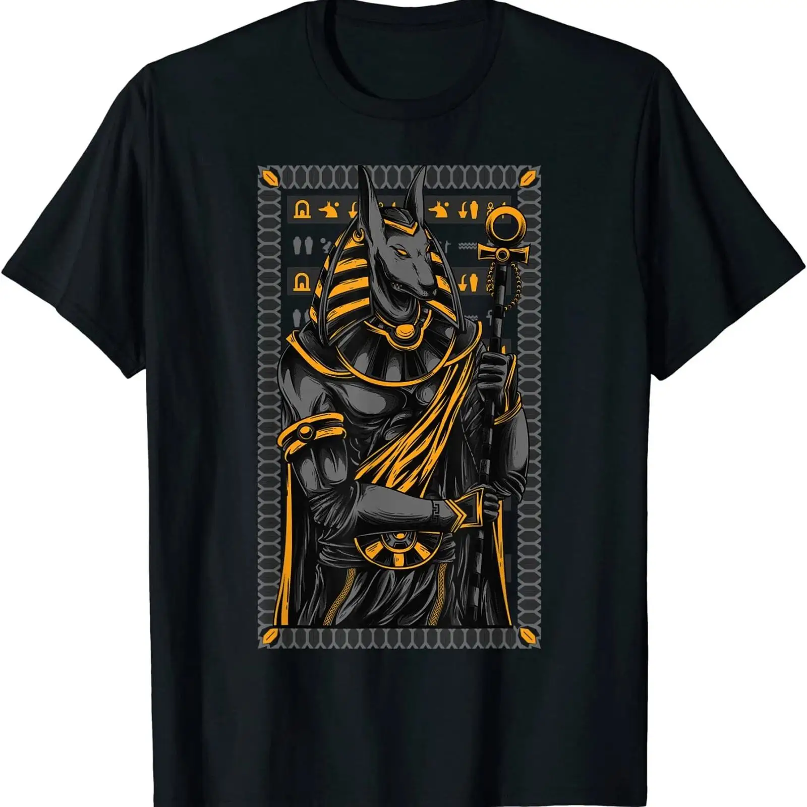 Men Fashion Egypt - Kaos Anubis Dewa Mesir Kuno Hieroglif