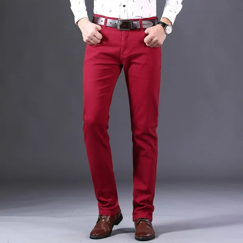 Men'S Fashion Reviews - Celana Jeans Merah Anggur Pria Gaya