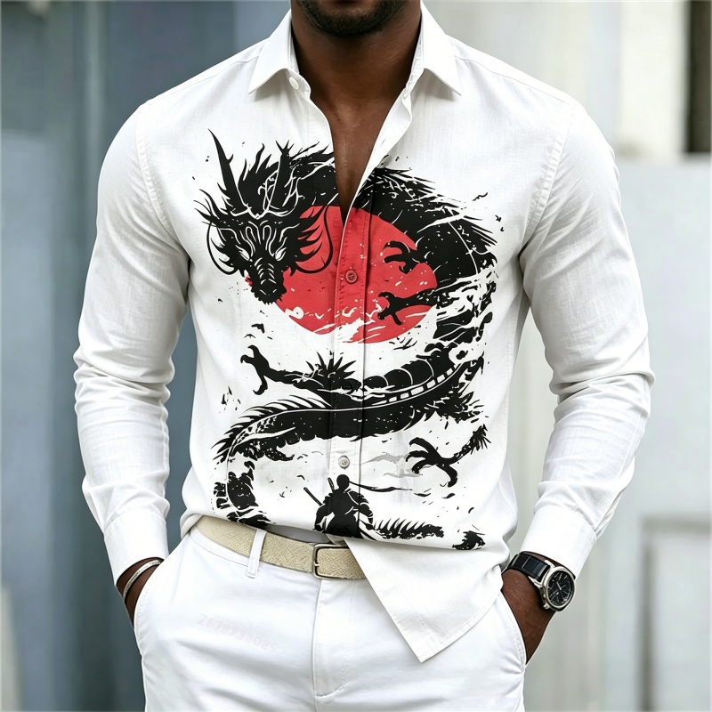 Mens Fashion Summer - Kemeja Pria Terbaru 2026 Putih Hitam