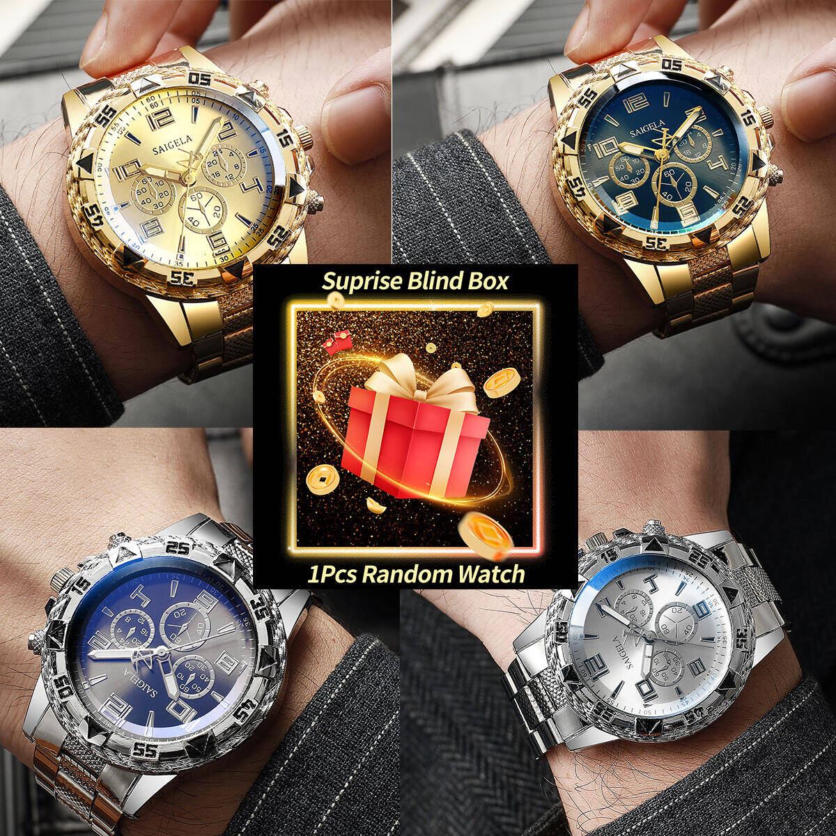 Men'S Fashion Box - 1 Buah Jam Tangan Misteri Kejutan