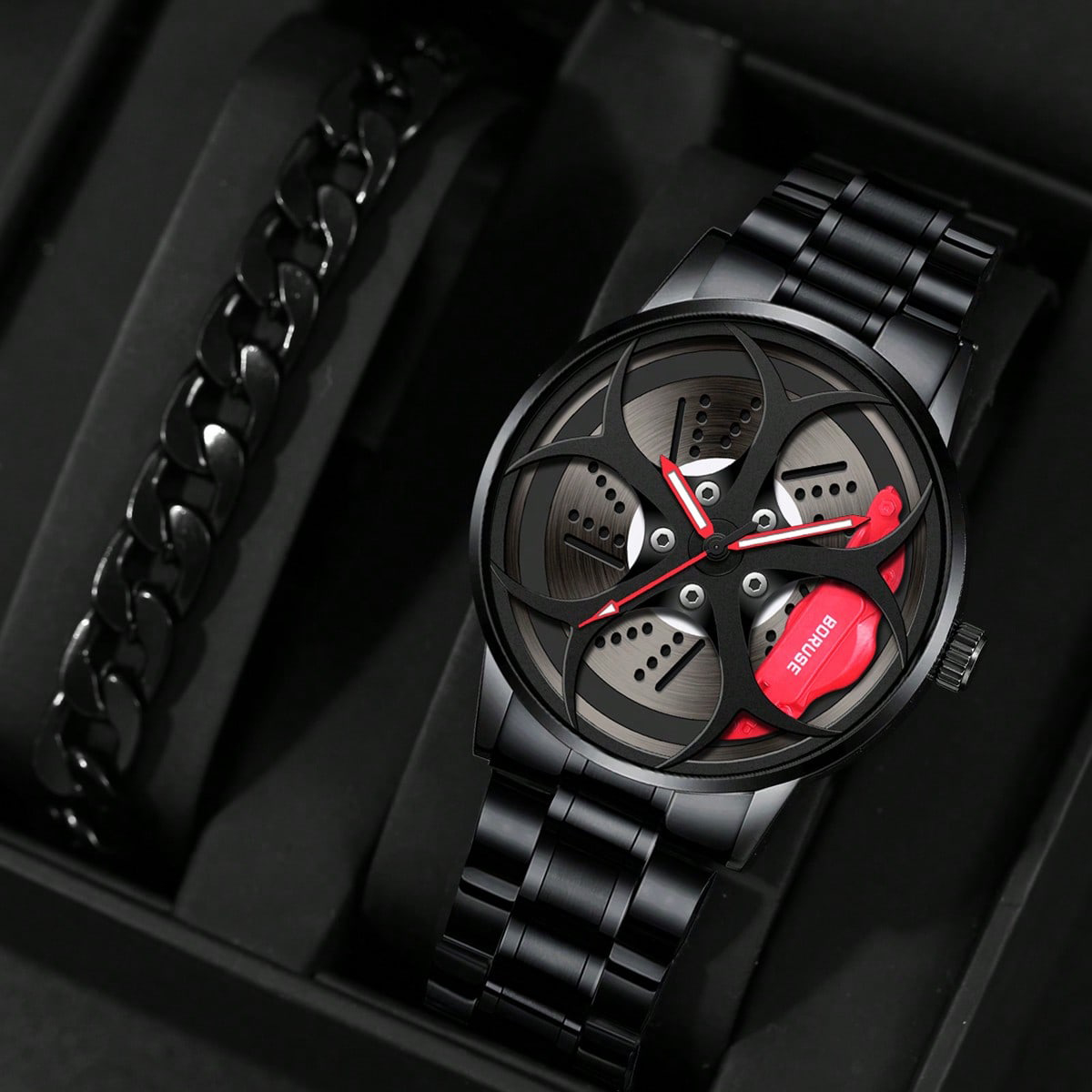 Men'S Fashion Hub - Jam tangan velg pria, 2 buah