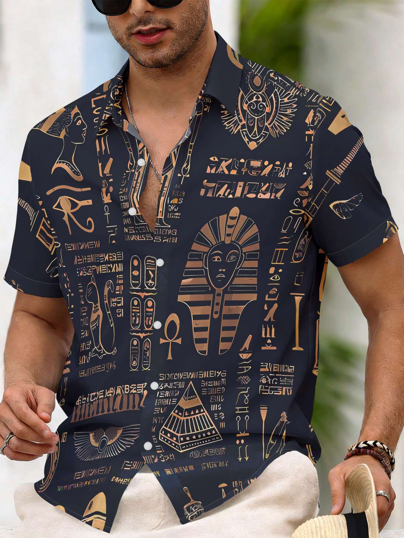 Blus Lengan Pendek Unisex Moti - Men Fashion Egypt ulasan dan harga