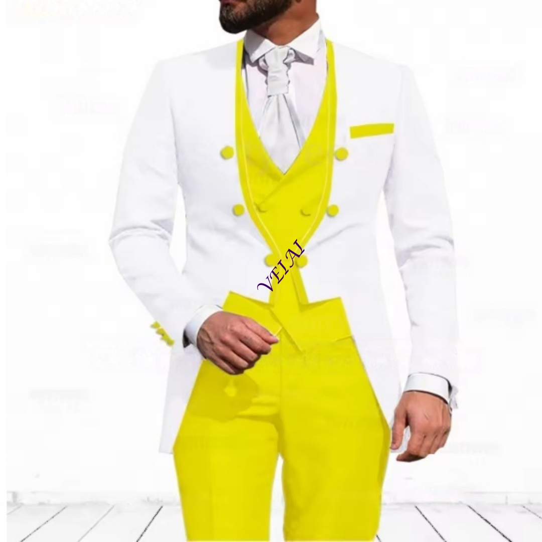 Setelan Jas 3-Potong Biru Lang - Slim Fit Blazer Men ulasan dan harga