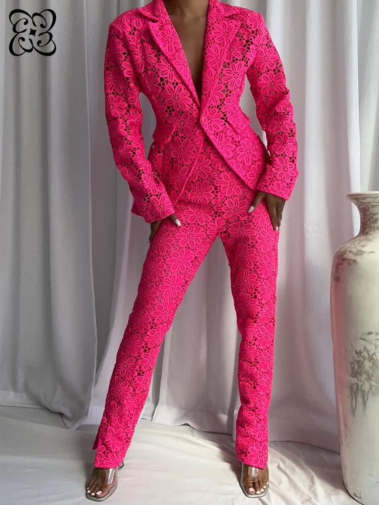 Setelan Dua Potong Renda Pink  - Slim Fit Blazer Men ulasan dan harga