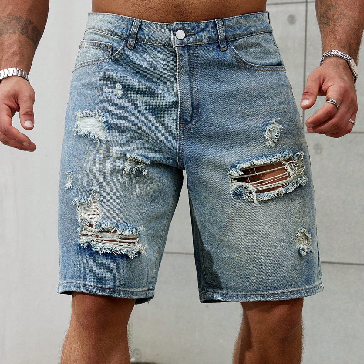 Celana pendek Jeans sobek pria - Men Fashion Jeans ulasan dan harga