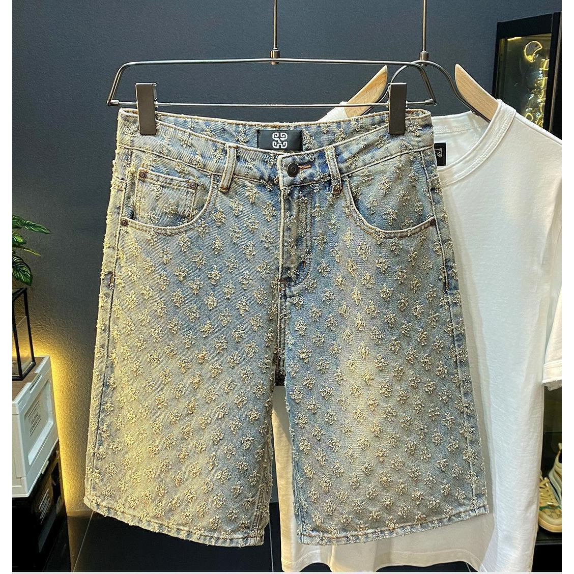 Celana Pendek Denim High Stree - Men Fashion Jeans ulasan dan harga