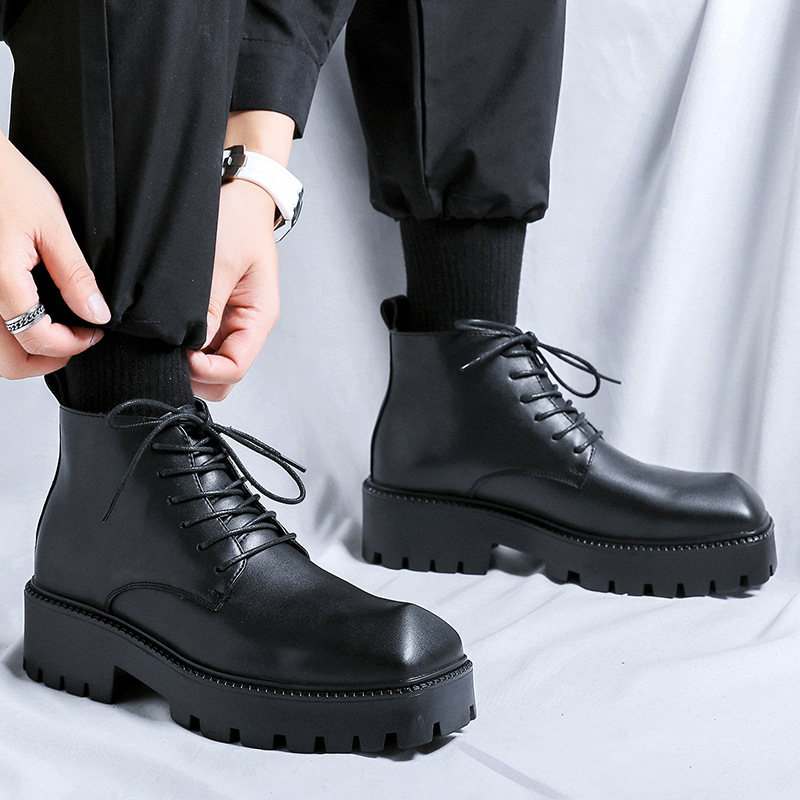 Sepatu bot kulit asli mewah pr - Men'S Fashion Luxury Brands ulasan dan harga