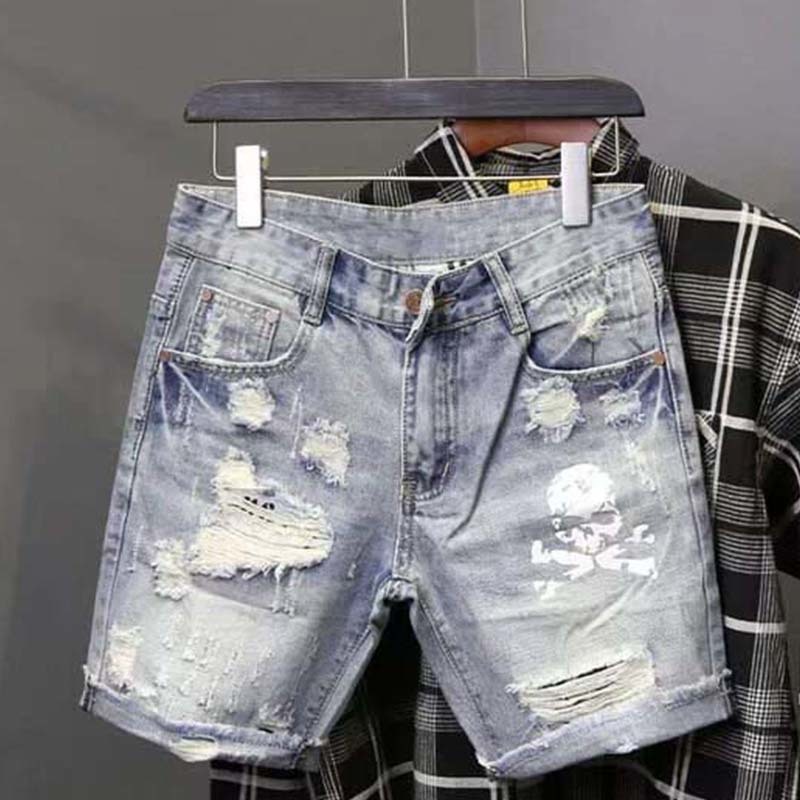 Celana jins pendek sobek untuk - Men Fashion Jeans ulasan dan harga