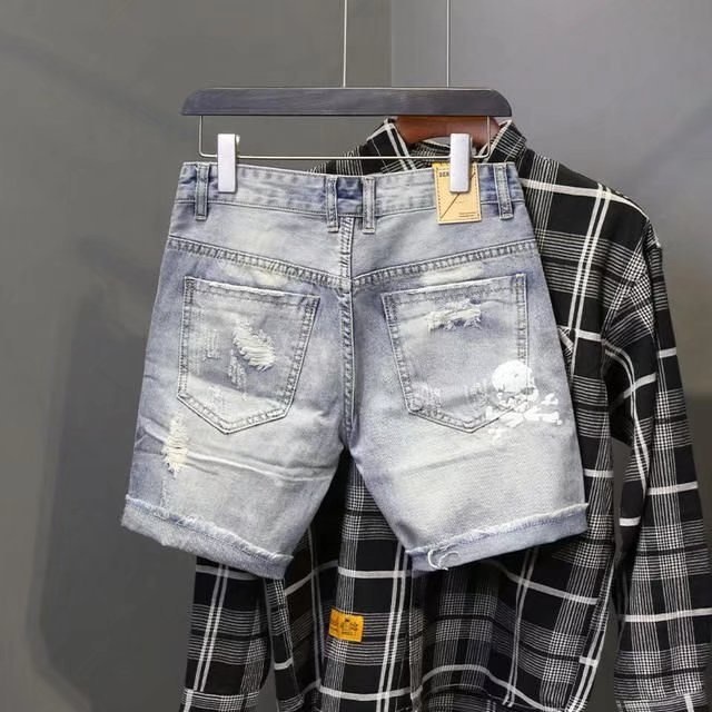 Celana jins pendek sobek untuk - Men Fashion Jeans ulasan dan harga